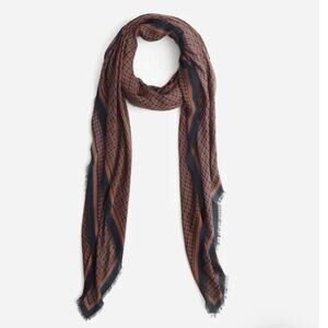 NWT Madewell Rectangular Scarf Deep Royal Cashmere Blend One Size *Flaw